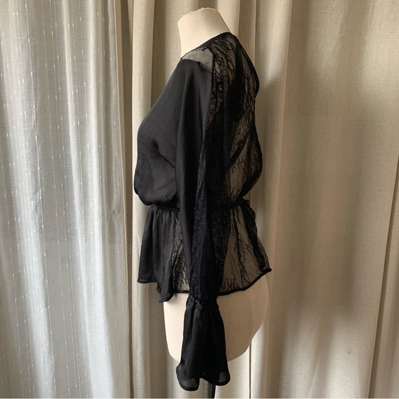 BLACK NO NAME LACE WHIMSIGOTH BLOUSE - Picture 7 of 8